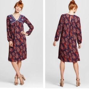 Boho Navy/Red Dress